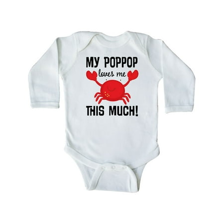 

Inktastic My PopPop Loves Me gift Gift Baby Boy or Baby Girl Long Sleeve Bodysuit