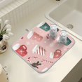 thumbnail image 4 of Yayeee Dish Drying Mat for Kitchen Counter 16" x 18" Microfiber Super Absorbent Coffee Decorative Pad, Pink Christmas Cups, 4 of 9