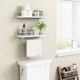 thumbnail image 3 of Bathroom Shelves for Wall Set of 2, White Nursery Floating Book Shelves for Kids Room, Small Wall Mount Bookshelf and Toy Storage Organizer for Baby Toddlers Teens Boys Girls Bedroom, 3 of 6