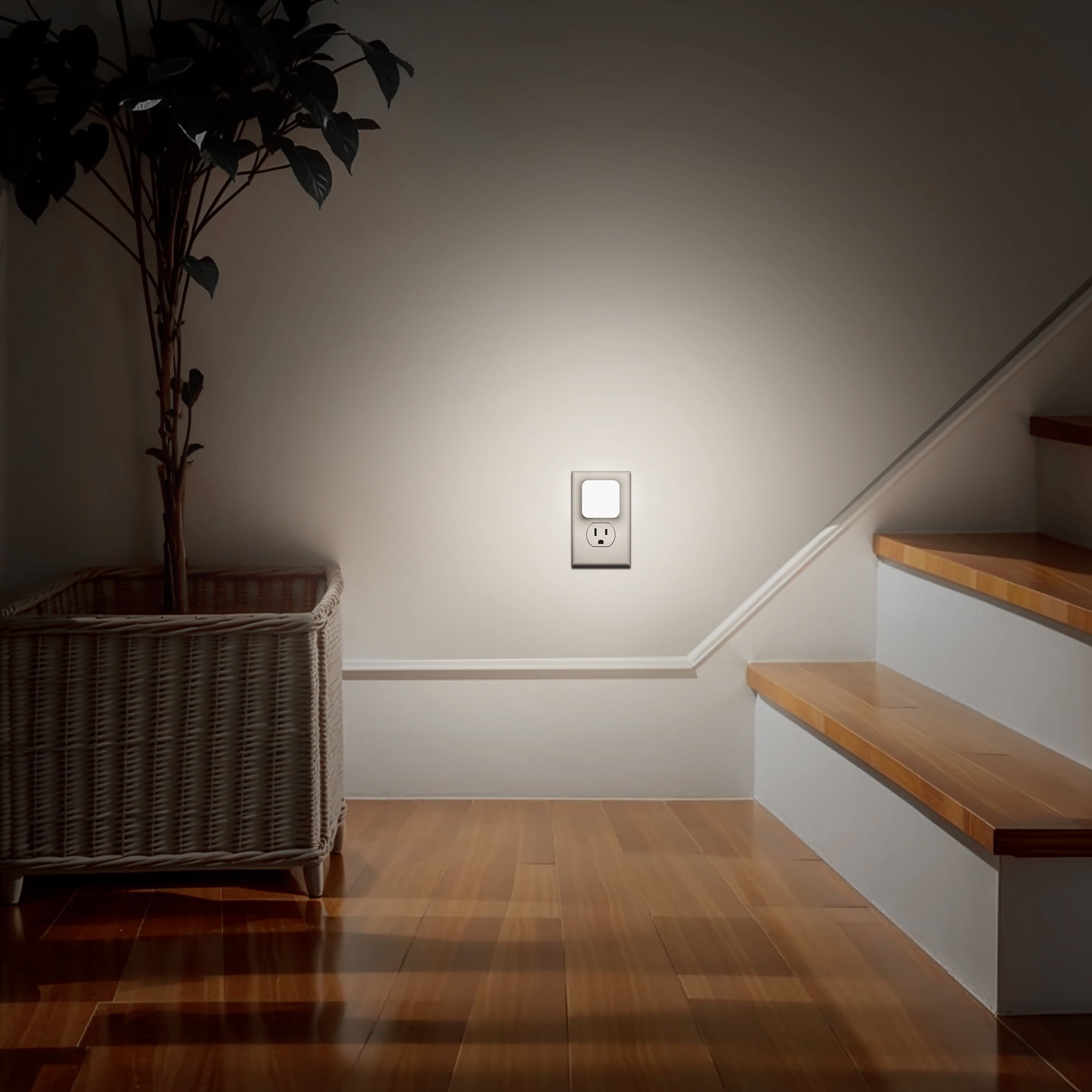 LOHASLED Set of 4 Cool White 5000K Mini LED Plug In Night Lights