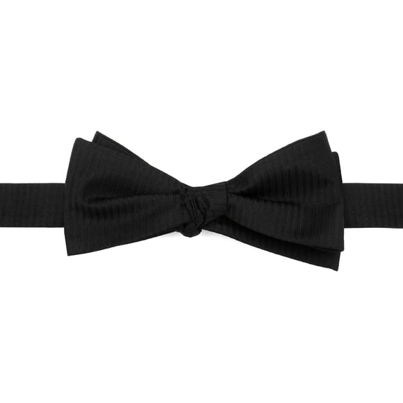 Ox and Bull Trading Co. Black Formal Pinstripe Silk Bow Tie