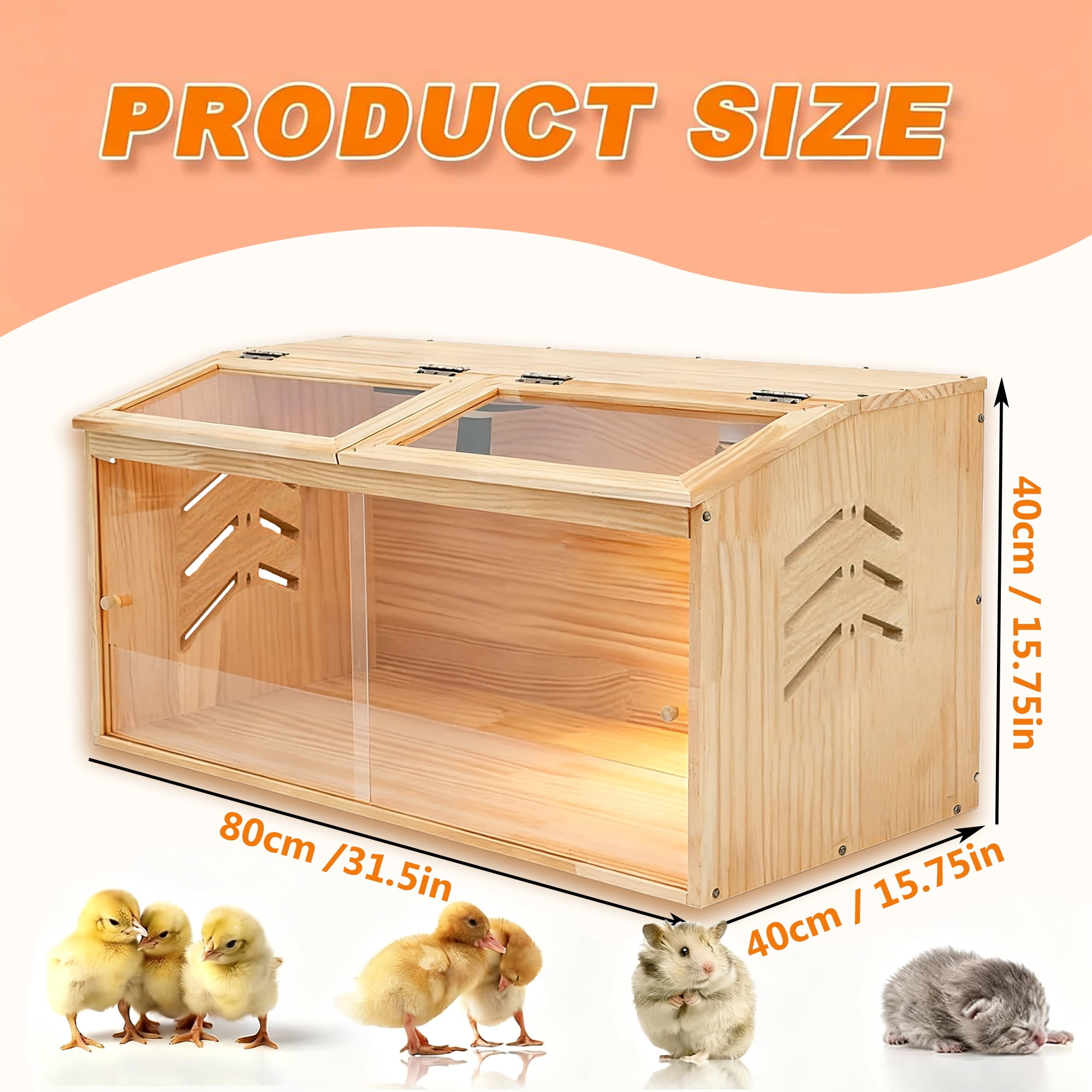 Chicken brooder Box,Chick brooder,brooder Box for Chicks,Small Chicken coop,Baby Chicken Supplies,Chick brooder Box,Quail cage,Quail coop,Measures Approximately 31.5 X 15.7 X 15.7 inches
