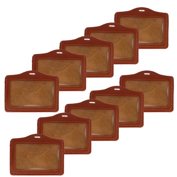 Titular de La Tarjeta de Identificación 10pcs Titular de La Tarjeta Titular de La Tarjeta de Crédito Impermeable Resellable - marrón Sunnimix Titulares de tarjeta