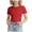Red, variant on Ahabrexf Girls Ribbed Short Sleeve T-Shirt, Crew Neck Fitted Stretchy Knit Solid Color Top for Tween Girls School Daily Wear