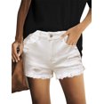 thumbnail image 5 of luvamia Ladies Comfortable Mid Rise Denim Shorts Ripped Jean Shorts Size XL Clean White, 5 of 7