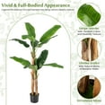 thumbnail image 6 of Costway 2 PCS 5.5 FT Tall Artificial Banana Tree with 10 Large Leaves Double Stalks Natural Bark, 6 of 9