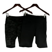 Danskin Women's Shorts Sz S Ladies' Bike Short, 2-Pack Black