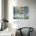 thumbnail image 3 of Nawypu Canvas Wall Art Neoclassicism Forest Painting Dark Blue Trees Picture Modern Country Woods Scenery Prints Contemporary Quiet Suburb Artwork for Bedroom Living Room Home Office, 3 of 4