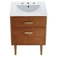 thumbnail image 6 of Modway Cassia 24.5" Modern Wood & Ceramic Bathroom Vanity in Natural/White, 6 of 9