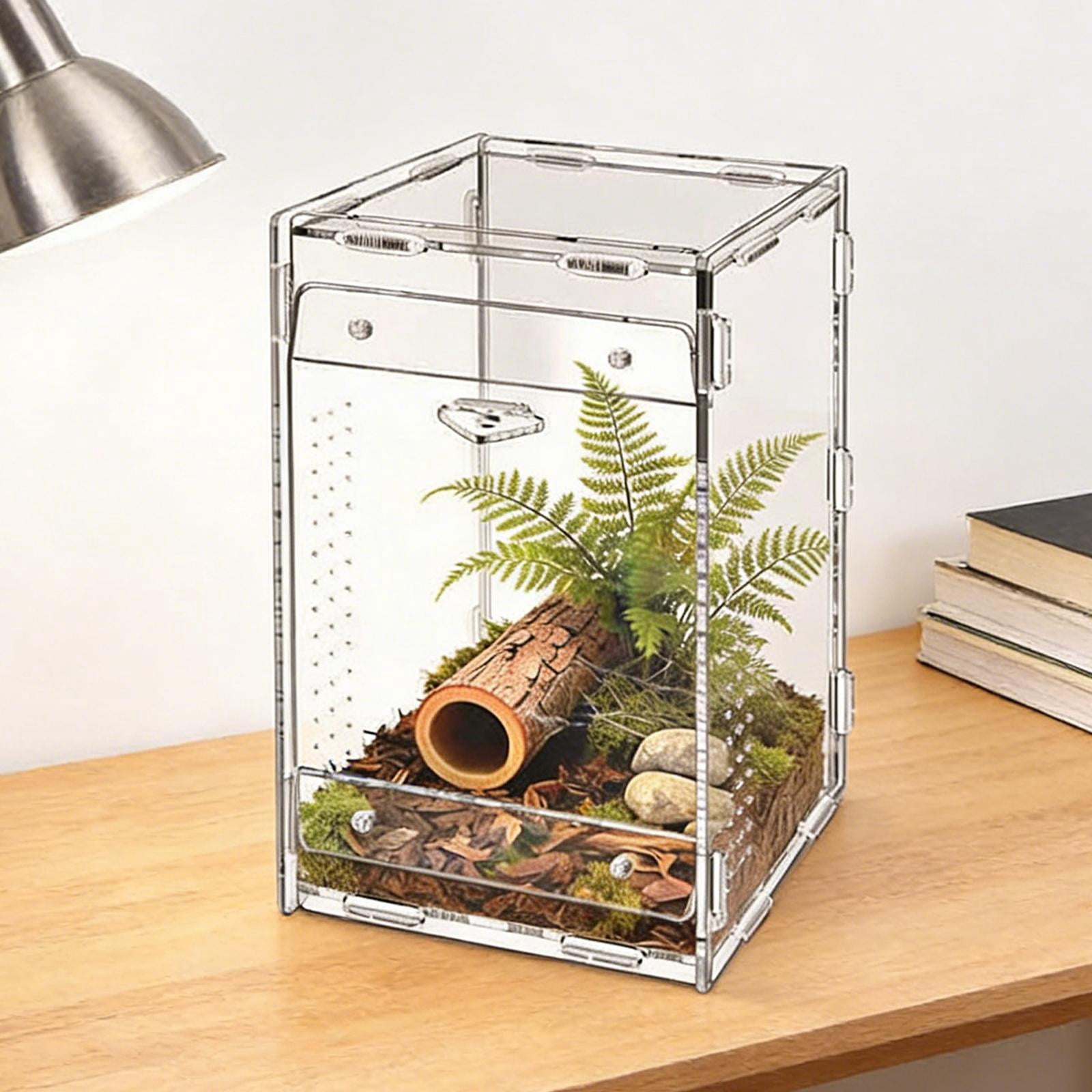 Bvdfgk Reptile Terrarium Acrylic Clear Enclosure for Chameleons Geckos Hermit Crabs