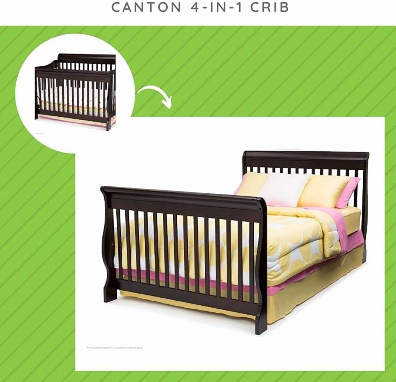 Full-Size Conversion Kit Bed Rails for Canton Deluxe Crib by Delta Children - #0050 (Dark Chocolate - 207)