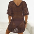 thumbnail image 4 of Aloohaidyvio Crochet Swimsuit Coverup for Women Short Sleeve Swim Cover Up Hollow Out Knitted Bikini Beachwear, 4 of 5