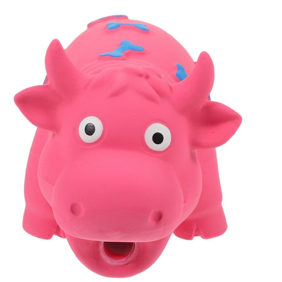 OUNONA Cartoon Cattle Chewing Toy Dog Latex Squeaky Cattle Shaped Dog Toy Puppy Toy