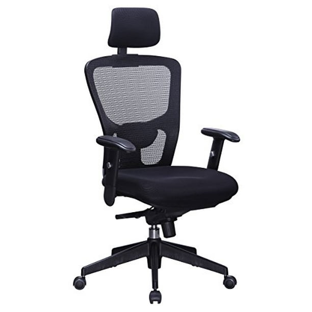 Office Factor Executive Managers High Back Black Mesh Chair Adjustable Walmart Com Walmart Com