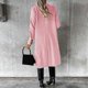 thumbnail image 3 of Women Woolen Jacket Turn-down Collar Solid Color Double-breasted Coat Mid Length Thermal Long Sleeved Commuting Dating Spring Fall Winter Overcoat, 3 of 5
