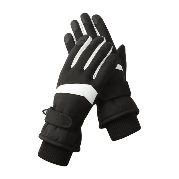 Guantes de esquí de invierno para hombres y mujeres, para exteriores, con pantalla táctil, cálidos, forrados de vellón, gruesos, impermeables y antideslizantes