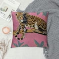 thumbnail image 2 of Orinice Decorative Throw Pillow Cushion Covers for Couch Pattern Different Cheetah Wild Striped Leopards Animal On Chic Animals Wildlife with Pink Textures Linen Sofa Pillows Case, 2 of 5