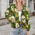 thumbnail image 3 of Jackets for Women Winter Coat Jackets Flannel Stand Collar Jacket(Skulls Camouflage Pattern,Size:S-4XL), 3 of 7