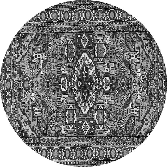 Ahgly Company Indoor Round Persian Gray Traditional Area Rugs, 6' Round