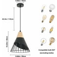 thumbnail image 4 of Lámpara colgante de metal retro, jaula negra, lámpara colgante industrial E27, lámpara colgante vintage, iluminación de techo de metal vintage, lámpara de techo de araña retro, luces colgantes, 4 of 5