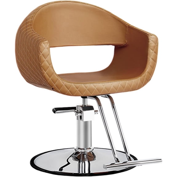 UBesGoo Barber Chair, Heavy Duty Hydraulic Salon Styling Chair, 360° Swivel with Footrest, Brown