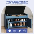 thumbnail image 5 of ModFusion Blue Shoe Bench Entryway Organizer with Flip-Top Seat, Padded Cushion and Storage Cabinet, 5 of 9