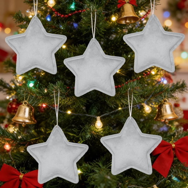 Colgante decorativo en forma de estrella | Juego de 5 adornos colgantes de vidrio marino multicolor | Tela reciclada ecológica | Idea de regalo para cumpleaños Navidades Inauguración de casa | 12,5