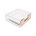 thumbnail image 3 of Sticky Notes Holder Rose Gold Post it Note Dispenser Clear Acrylic Memo Note Cube Holders 3.5x3.3 for Rose Gold Office Desk Accessories, 3 of 4