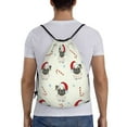 thumbnail image 2 of Bingfone Christmas Pug Dog Drawstrings Backpacks Bags For Men Women Gym Drawstrings Bag, 2 of 9