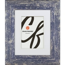 Craig Frames American Barn, 10x13 inch Faux Blue Barnwood Picture Frame Matted for a 7x10 Photo
