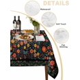 thumbnail image 5 of Boho Black Flowers Rectangle Tablecloth, Spring Abstract Watercolor Floral Leaf Waterproof & StainResistant Tablecloth, Washable Oil-proof Table Cover for Dining/Party/Wedding/Buffet 60x120 In, 5 of 9