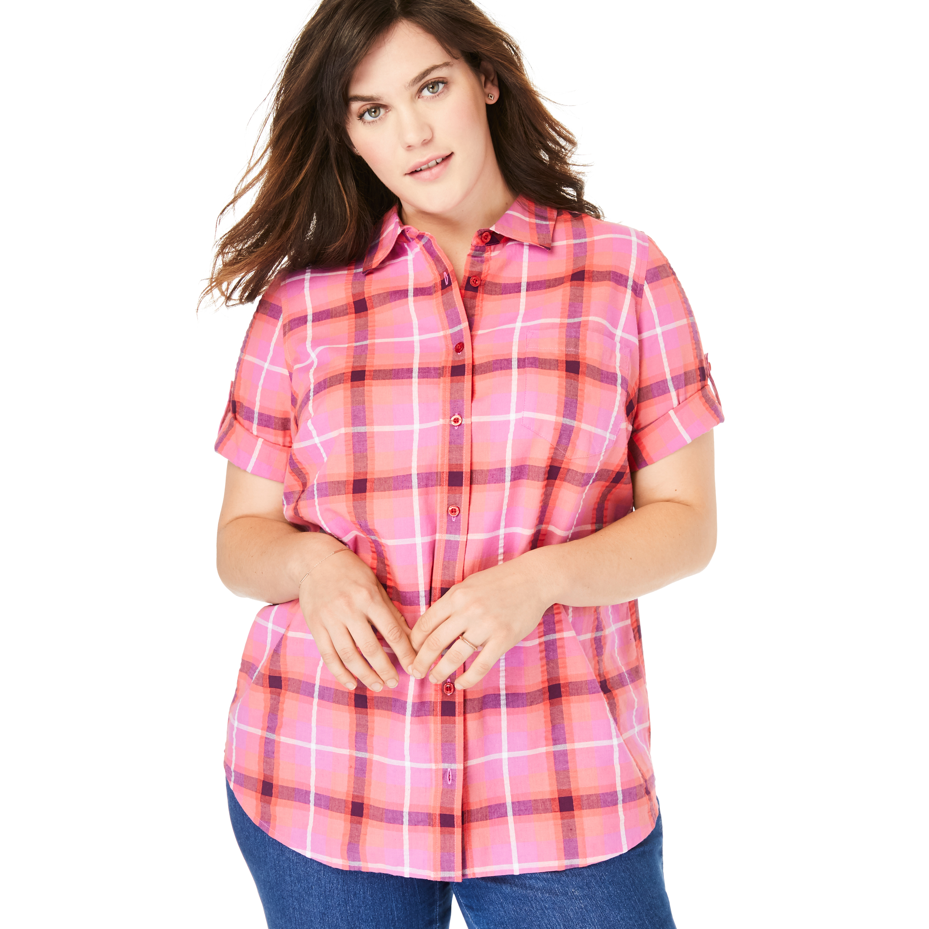 Women's plus size seersucker shirts Clearance