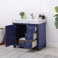 thumbnail image 3 of Jardin 36" Carrara White Marble Countertop Single Vanity w/o Mirror Jewelry Blue, 3 of 9
