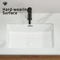 thumbnail image 5 of Rectangular Undermount Bathroom Sink -22 *15 inch Vessel Sink,Undermount Bathroom Sink Rectangle, White Ceramic Lavatory Vanity Basin with Overflow, 5 of 8