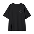 thumbnail image 3 of YM Cute Girls Shirts Black for 15-16 Years,Girls Split Short Sleeve T Shirt Round Neck Casual Tee Top for Kids Comfortable Soft Daily Wear, 3 of 4