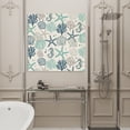 thumbnail image 4 of Wall Art Prints, Blue Teal Coastal Framed Canvas Prints for Bedroom Living Room Bathroom Office, Summer Beach Starfish Coral Nautical Rustic Gallery Wrap Wall Art Poster for Gifts Home Decor 12"x12", 4 of 9