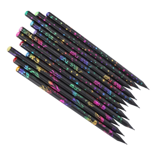 Black Wood Pencils, Pencils For Kids Drawing Pencil With Inlaid Rhinestone For Children Writing Drawing
