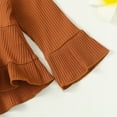 thumbnail image 6 of 2T Baby Girls Clothes 3T Girls 2PCS Fall Winter Outfits Set Solid Color Toddler Girls Long Sleeve Irregular Top Denim Pants Set Brown, 6 of 9
