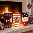 thumbnail image 4 of YYV 3-Pack Independence Day Commemorative Electronic Candle Set Flameless LED Remote Timer Battery Or USB Operated Flicker Pillars For Mantel Table Centerpiece Holiday, 4 of 6