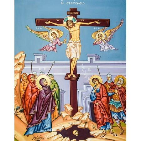 Jesus Painting - LAMINATED POSTER Iconography Painting Church Crucifixion Of Christ Poster Print 24 x 36