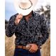 thumbnail image 1 of Camisa tribal occidental de mezclilla para hombre, informal, para fiestas al aire libre, patrón HD, botones, suave, cómoda, camisa de solapa, camiseta de manga larga, 1 of 6