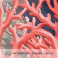 Coral Pongee Shower Curtain and Polyester Floor Mat Set 180x180cm