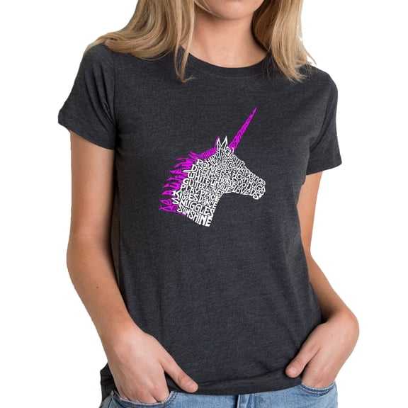 LA Pop Art Women's Premium Blend Word Art T-shirt - Unicorn