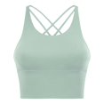 thumbnail image 2 of Womens Sports Bras Thin Shoulder Strap Shock-absorbing Running Fitness Bra Beautiful Back Sexy Yoga Gathering Sports Bra Bras for Women Green L, 2 of 4