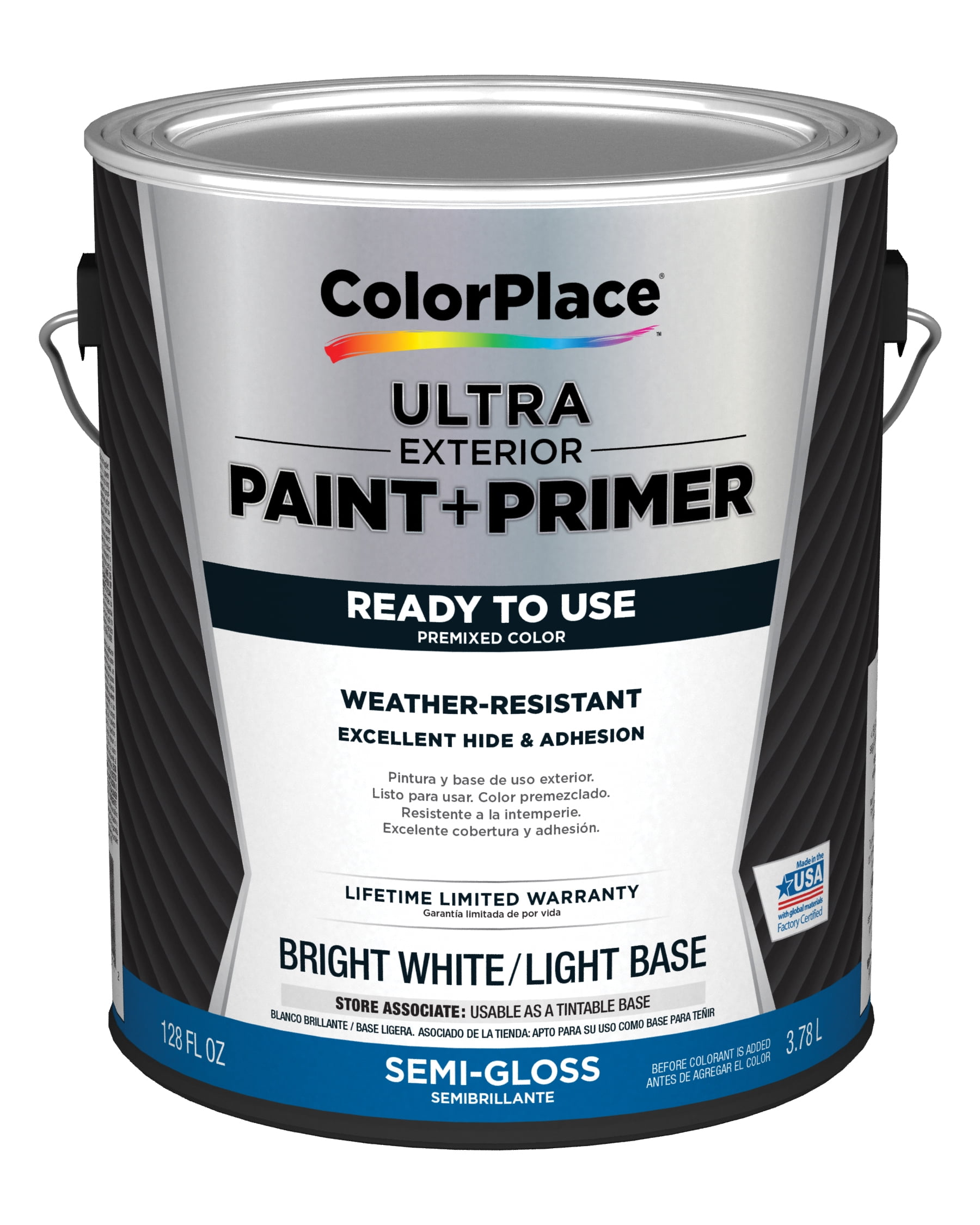 Color Place Ultra Semi-Gloss Exterior Paint & Primer Light Base 1-Gal ...