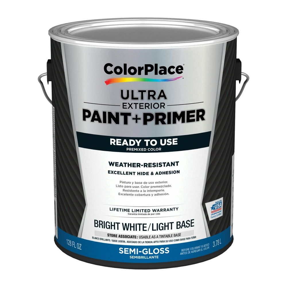 ColorPlace Ultra Exterior Paint & Primer, SemiGloss, Bright White