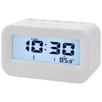 Unique Bargains Electric Alarm Clock with Temperature Display White 4.3"L x 1.8"W x 2.4"H