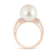 thumbnail image 2 of ANGARA South Sea Cultured Pearl Ring with Pave-Set Diamonds in 14K Rose Gold for Women | June Birthstone, Birthday, Anniversary, Jewelry Gift for Women | Pearl Ring, 2 of 8