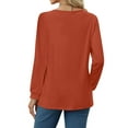 thumbnail image 4 of Fantaslook V Neck Blouses for Women Dressy Casual Tops Button Long Sleeve Shirts Trendy Fall Tops, 4 of 7