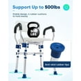 Zler Shower Chair with Arms and Back 500lbs, Medical Adjustable Heavy